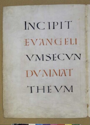 Sogenanntes Kostbares Evangeliar — "Incipit" des Matthäusevangeliums, Folio fol. 15v