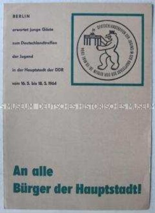 Vordruck einer Bereitschaftserklärung zur Aufnahme eines Quartiergastes zum Deutschlandtreffen 1964