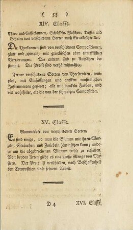 XV. Classe. Blumentöpfe von verschieden Sorten