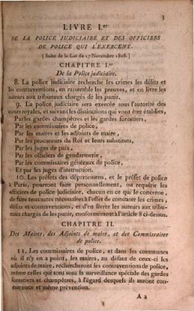 Code d'instruction criminelle : 9 Septembre 1816