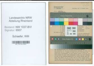 Entnazifizierung Willi Schaefer , geb. 26.01.1896 (Kaufmann)