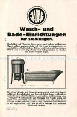 Wasch- und Bade-Einrichtungen für Siedlungen.