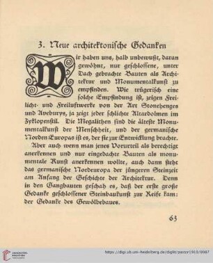 3. Neue architektonische Gedanken