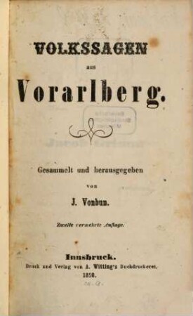Volkssagen aus Vorarlberg