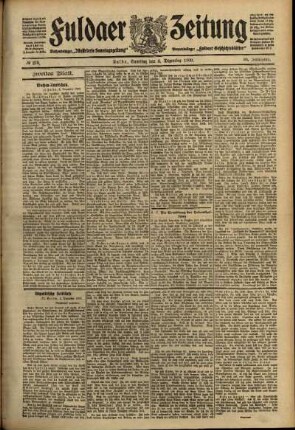 Zweite Ausgabe vom Samstag, den 04. Dezember 1909.