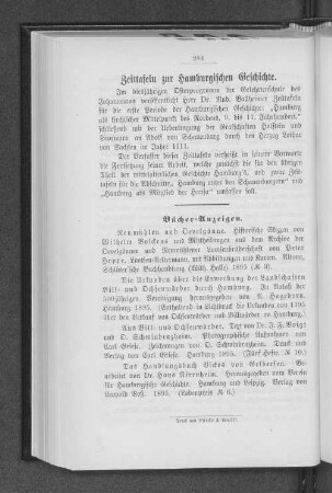 Zeittafeln zur Hamburgischen Geschichte.