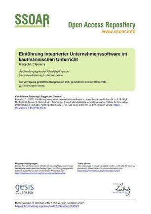 Einführung integrierter Unternehmenssoftware im kaufmännischen Unterricht