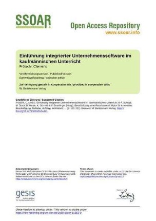 Einführung integrierter Unternehmenssoftware im kaufmännischen Unterricht