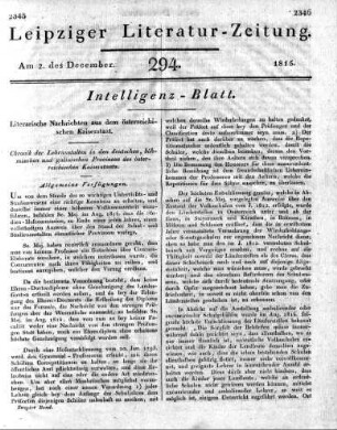 1815-12-02 : 294. Stück [Intelligenz-Blatt]