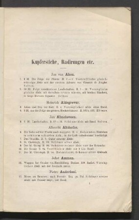 Kupferstiche, Radirungen etc.