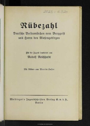 Rübezahl : deutsche Volksmärchen vom Berggeist und Herrn des Riesengebirges