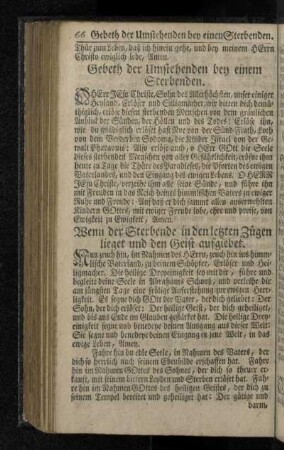 Gebeth der Umstehenden bey einem Sterbenden.