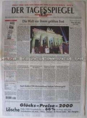 Berliner Tageszeitung "Tagesspiegel" - Ausgabe zum Jahreswechsel 1999/2000