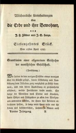 Siebenzehntes Stück