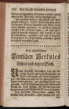 Des Christlichen Teutschen Herkules Achtes und letztes Buch.