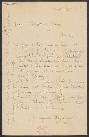 Brief an B. Schott's Söhne : 29.04.1888