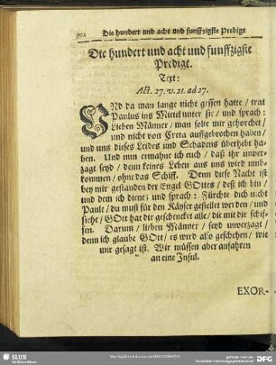 Die hundert und acht und funffzigste Predigt