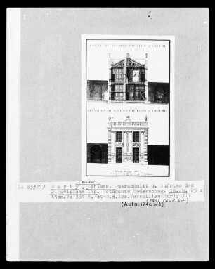 Das Schloss von Marly-le-Roi: Querschnitt und Aufriss des 2. Pavillons links