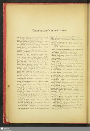 Inserenten-Verzeichniss