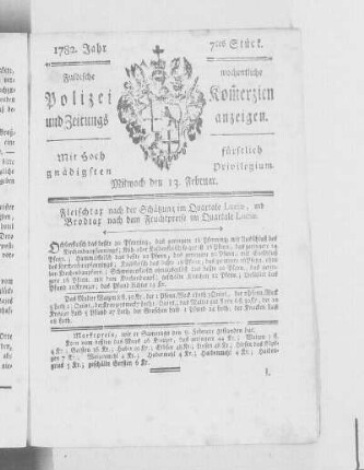 7tes Stück., Ausgabe vom 13. Februar 1782