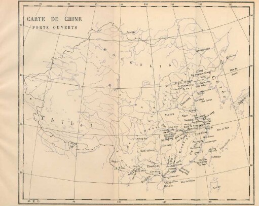 Carte de Chine: Ports ouverts