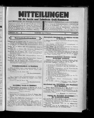 Jahrgang 1931, Hamburg, den 8. Februar, Nummer 6