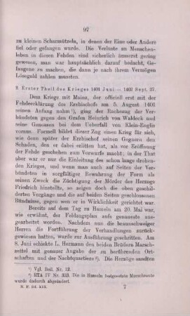 2. Erster Theil des Krieges 1401 Juni - 1402 Sept. 27.
