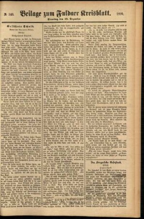 Zweite Ausgabe vom Dienstag, den 12. Dezember 1899.