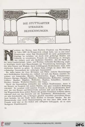 Die Stuttgarter Straßenbezeichnungen