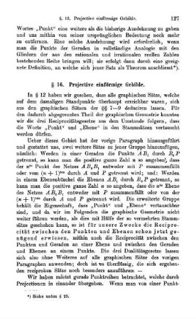 § 16. Projective einförmige Gebilde.