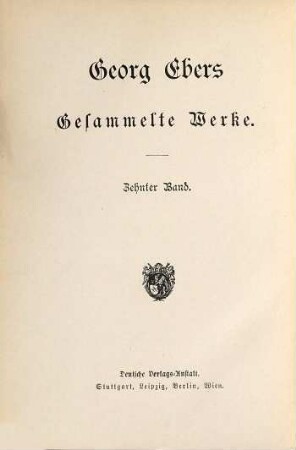 Gesammelte Werke, 10. Serapis