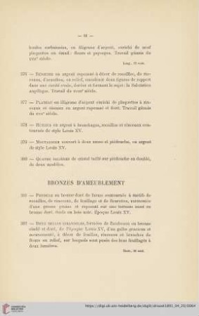 Bronzes d'Ameublement (Nr. 381 - 401)