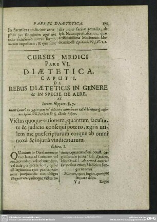 Pars VI. Diaetetica