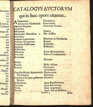 Catalogvs Avctorvm qui in hoc opere citantur.
