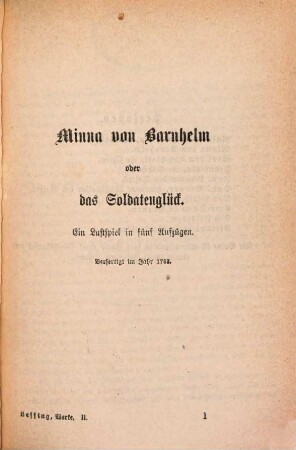 Lessings Werke : mit Einleitungen und Lessings Lebensbeschreibung, 2