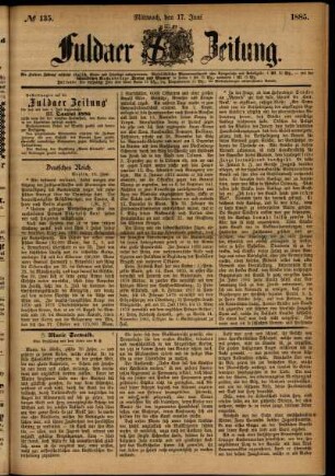 Ausgabe vom Mittwoch, den 17. Juni 1885.