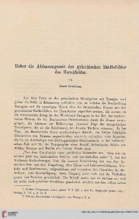 Ueber die Abfassungszeit der griechischen Städtebilder des Herakleides