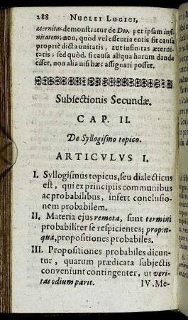 Cap. II. De Syllogismo topico.