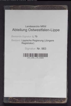 Nachweis des Vermögens der Landkasse und Generalkasse (dreifach)