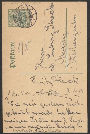 Brief an Ludwig Strecker  und B. Schott's Söhne : 02.10.1913