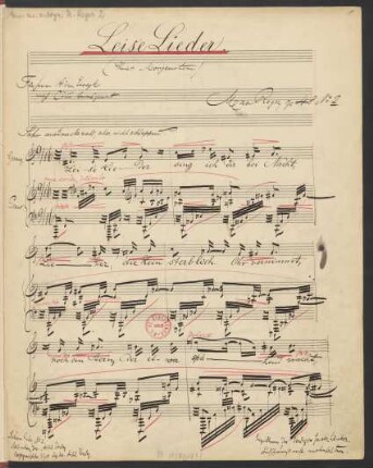 Leise Lieder sing ich dir bei Nacht. Arr; V, pf; C-Dur; RWV op. 48,2; op. 48,2