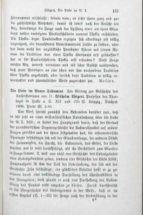 131-133 [Rezension] Lütgert, Wilhelm, Die Liebe im Neuen Testament