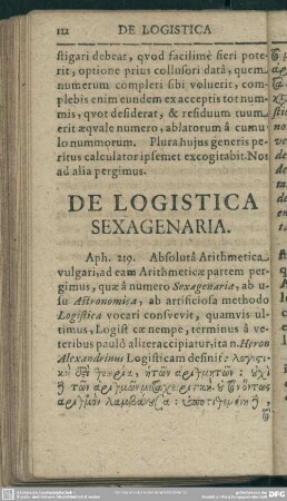 De Logistica Sexagenaria