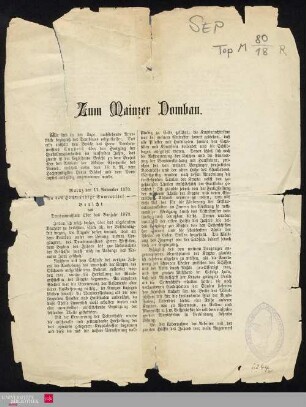 Zum Mainzer Dombau