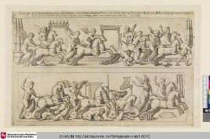 [Ein Sarkophag mit Putten als Wagenlenker] Duo Agitatorum Marmorea Sepulchra Cupidinum Aurigantum Signis Ornata