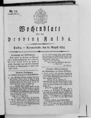 Nr. 33, Ausgabe vom 18. August 1832