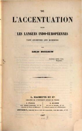 De l'accentuation dans les langues indo-européennes tant anciennes que modernes