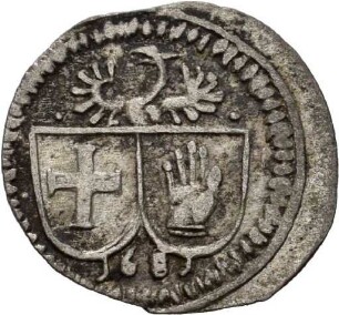 Einseitiger Pfennig der Reichsstadt Schwäbisch Hall, 1681
