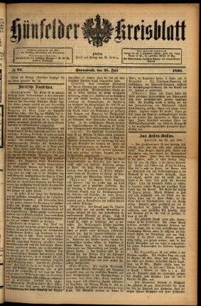 Ausgabe vom Samstag, den 25. Juli 1896.