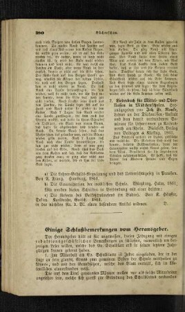 Einige Schlußbemerkungen vom Herausgeber